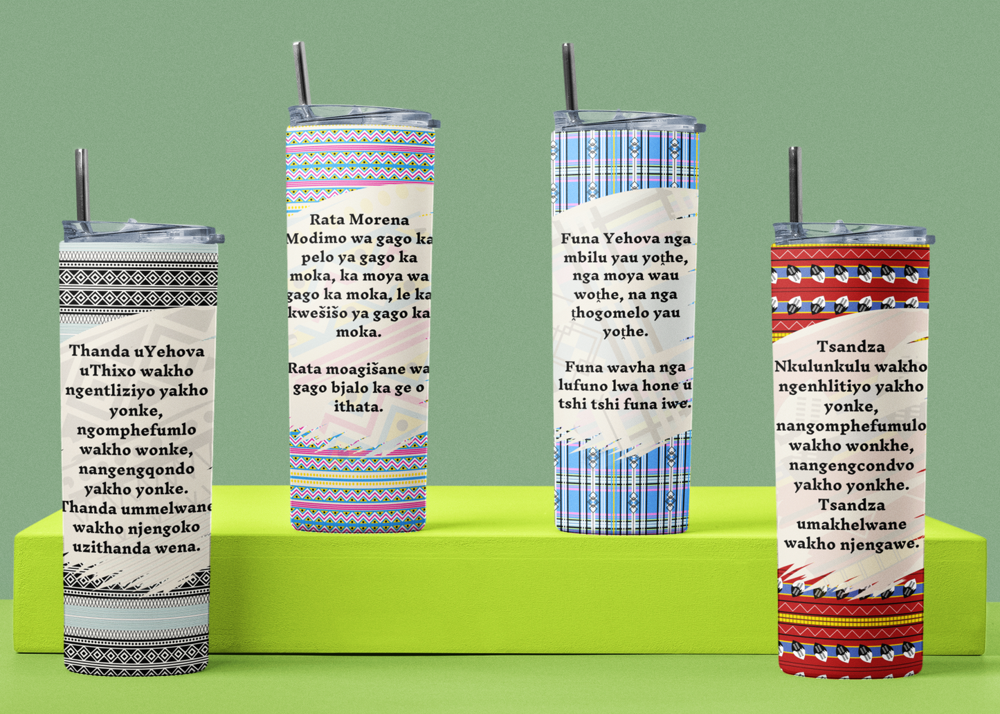 Ubuntu Sipware “Love” Series - 600 ml Skinny Tumbler Stainless Steel