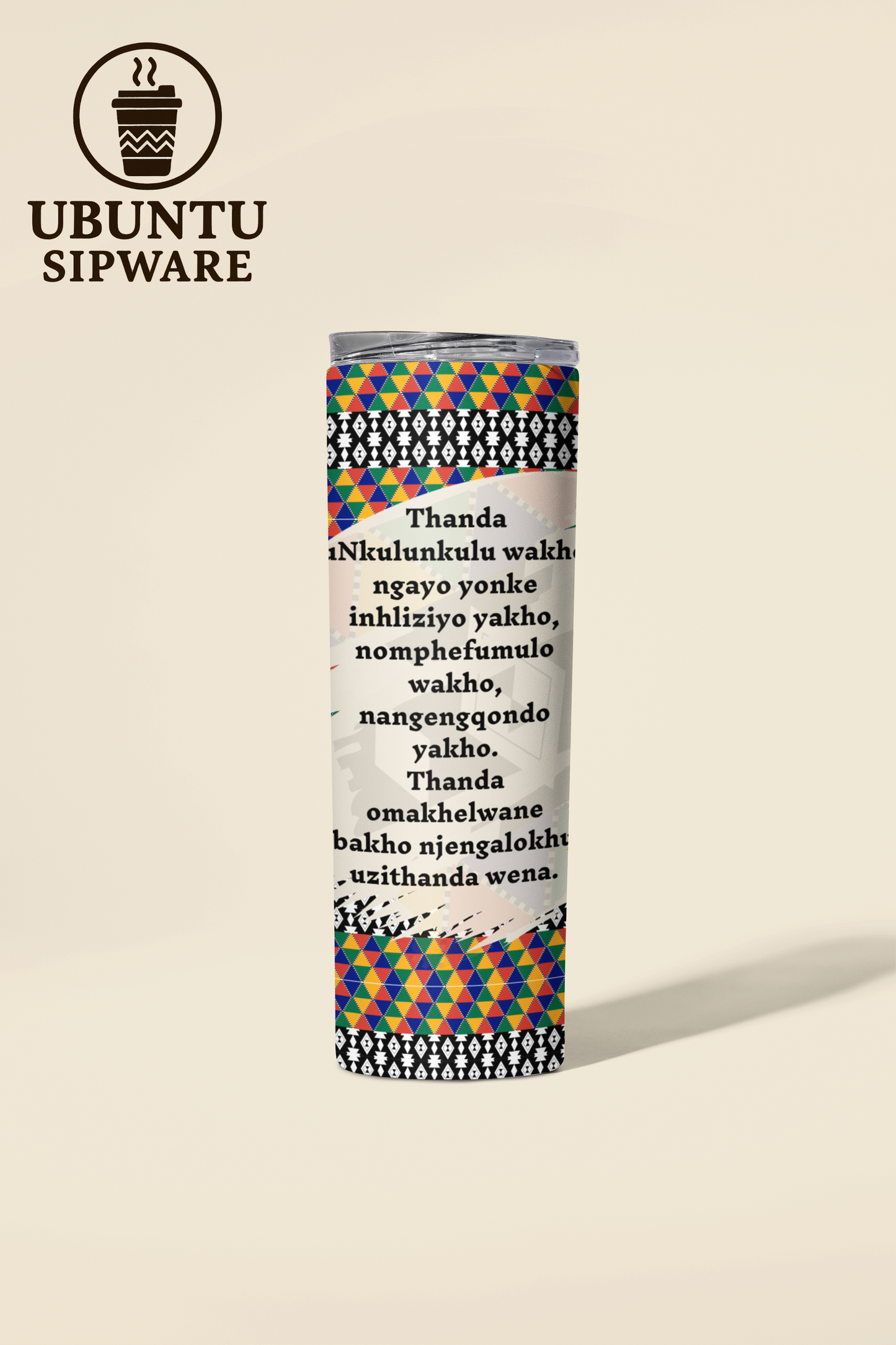 Ubuntu Sipware “Love” Series - 600 ml Skinny Tumbler Stainless Steel